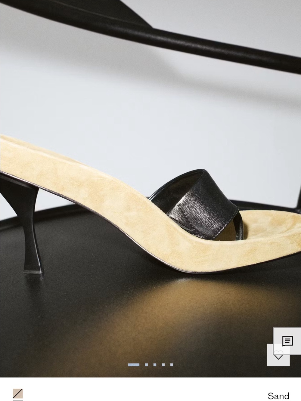 COMBINED LEATHER HEELED SANDAL